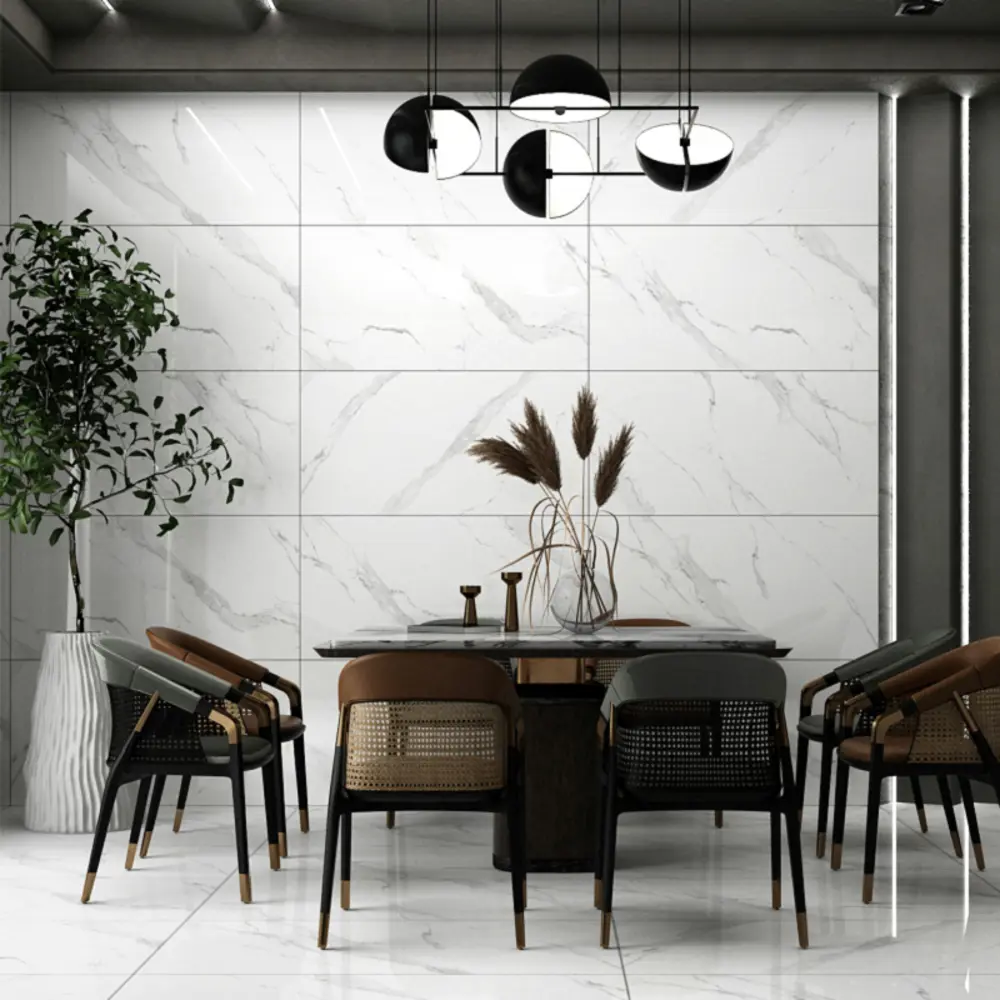 Керамогранит "Sonex" Carrara Polaris Glossy полированный 60x120 см 1.44 м2 цвет белый с серыми прожилками — купить в Красноярске