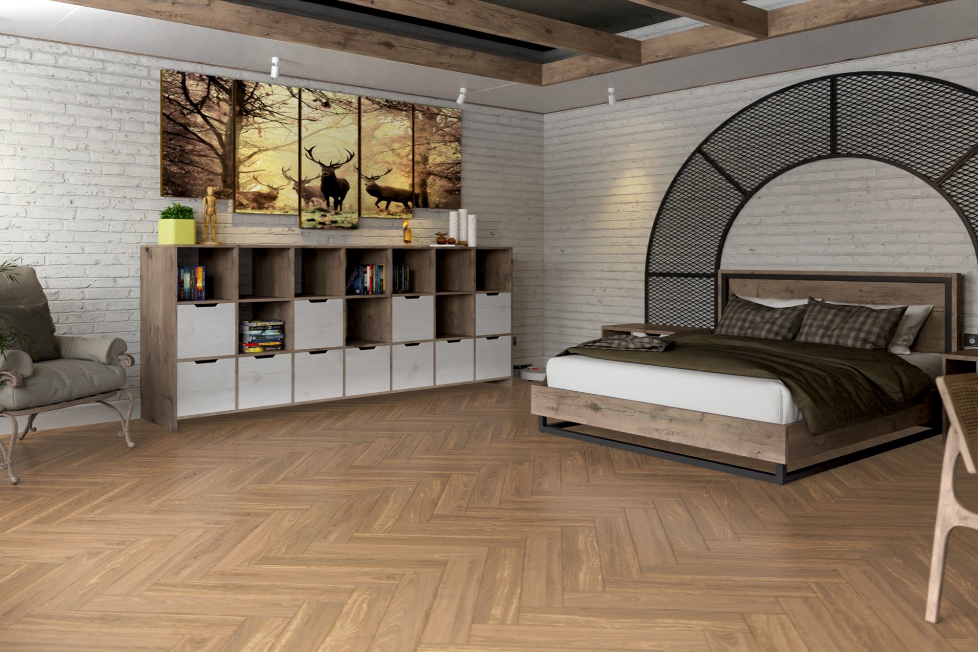 Инженерный паркет «Damy Floor» Натуральный (укладка елочкой) — купить в Красноярске